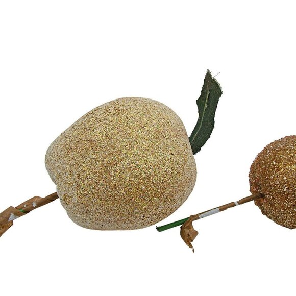 Lot 8 Ornaments Holiday Decor Sugar Glittered Beaded Fruit Apples Pears MCM Vtg - Picture 6 of 12